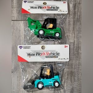 NWT Set of 2 Construction Trucks Digger Roller Toy Cars Model Work Vehicle